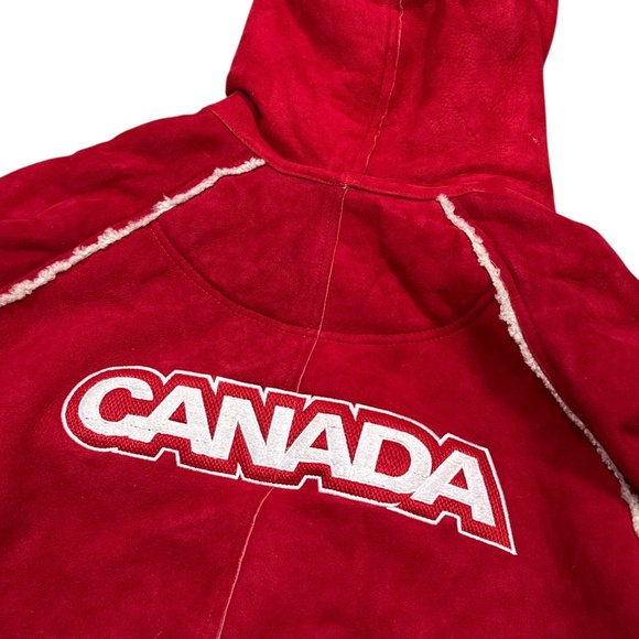 HBC Hudsons Bay 2006 Olympics Team Canada Shearling Sherpa Suede Jacket Mens XL - Picture 3 of 13